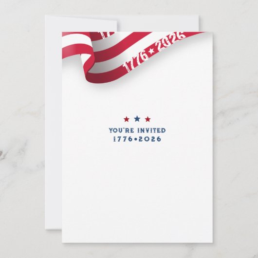 4th Of July 250th Anniversary Celebration Party 招待状 (裏面)