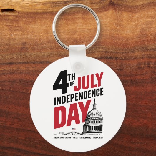 4th of July 250th Anniversary Independence Day キーホルダー (裏面)