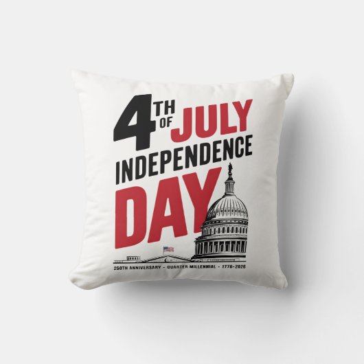 4th of July 250th Anniversary Independence Day クッション (正面)