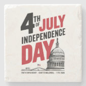 4th of July 250th Anniversary Independence Day ストーンコースター (正面)