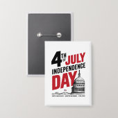 4th of July 250th Anniversary Independence Day 缶バッジ (正面/裏面)