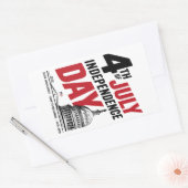 4th of July 250th Anniversary Independence Day 長方形シール (封筒)