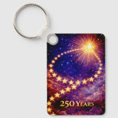 4th of July 50 Stars 250 Years USA Independence キーホルダー (正面)