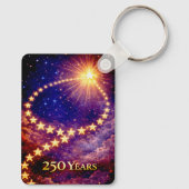 4th of July 50 Stars 250 Years USA Independence キーホルダー (裏面)