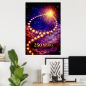 4th of July 50 Stars 250 Years USA Independence ポスター (ホームオフィス)