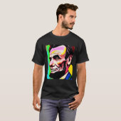 4th of July Abraham Lincoln Art Painting Tシャツ (正面フル)