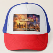 4th of July America 1776 to 2026 USA 250th Party キャップ (正面)
