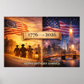 4th of July America 1776 to 2026 USA 250th Party ポスター (正面)
