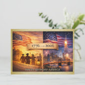 4th of July America 1776 to 2026 USA 250th Party 招待状 (スタンド正面)