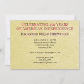 4th of July America 1776 to 2026 USA 250th Party 招待状 (裏面)