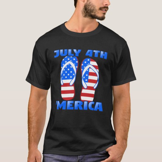 4th of July America Summer 2021 Flip Flop Women Me Tシャツ (正面)