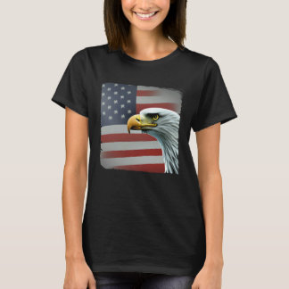 4th of July American Bald Eagle Had On USA Flag Tシャツ
