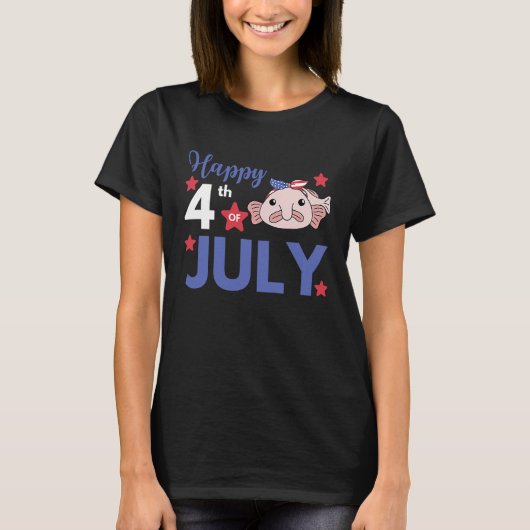 4th Of July American Blobfish For Kids Cute Usa Bl Tシャツ (正面)