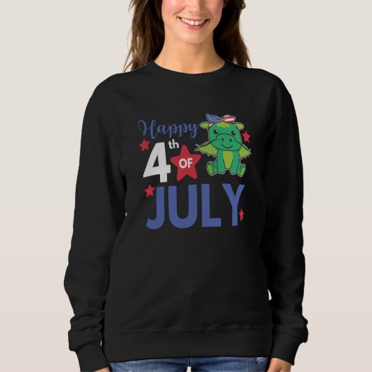 4th Of July American Dragon For Kids Cute Usa Drag スウェットシャツ (正面)