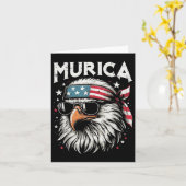 4th Of July American Eagle Murica Patriot Men Wome カード (黄色い花)