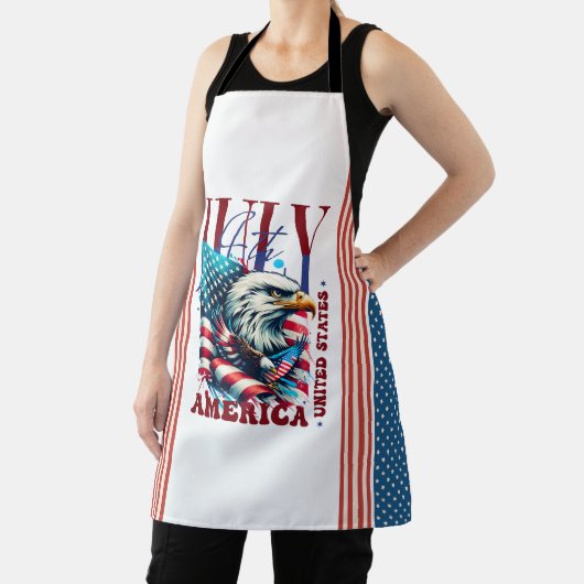 4th of July American Eagle Sublimation-61904 エプロン (インサイチュ)
