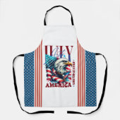 4th of July American Eagle Sublimation-61904 エプロン (正面)