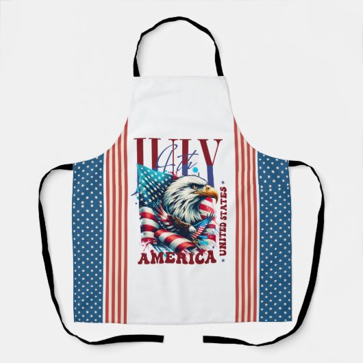 4th of July American Eagle Sublimation-61904 エプロン (正面)