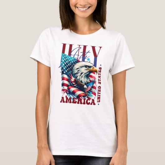 4th of July American Eagle Sublimation-61904 Tシャツ (正面)