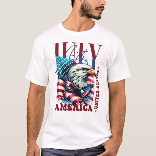 4th of July American Eagle Sublimation-61904 Tシャツ (正面)