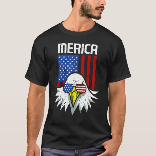 4th of July American Flag Bald Eagle Mullet 4th Ju Tシャツ (正面)