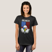 4th of July American Flag Bald Eagle Mullet 4th Ju Tシャツ (正面フル)