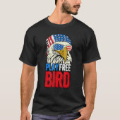 4th Of July American Flag Bald Eagle Mullet Play F Tシャツ (正面)