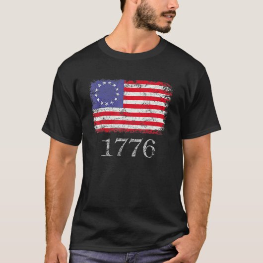 4th Of July American Flag Betsy Ross 1776 Men Wome Tシャツ (正面)