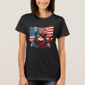 4th Of July American Flag Cat Military Kitten Tシャツ (正面)