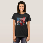 4th Of July American Flag Cat Military Kitten Tシャツ (正面フル)