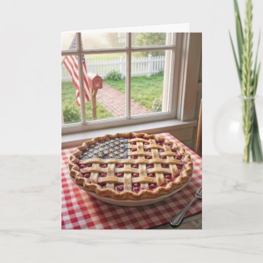 4th of July American Flag Crust on a Cherry Pie カード (正面)