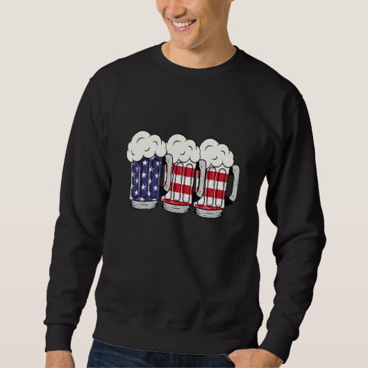 4th Of July  American Flag Patriotic Alcoholic スウェットシャツ (正面)