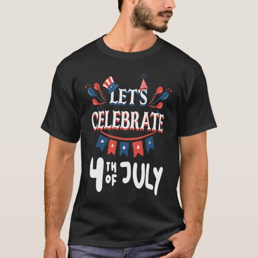 4th Of July American Flag Tシャツ (正面)