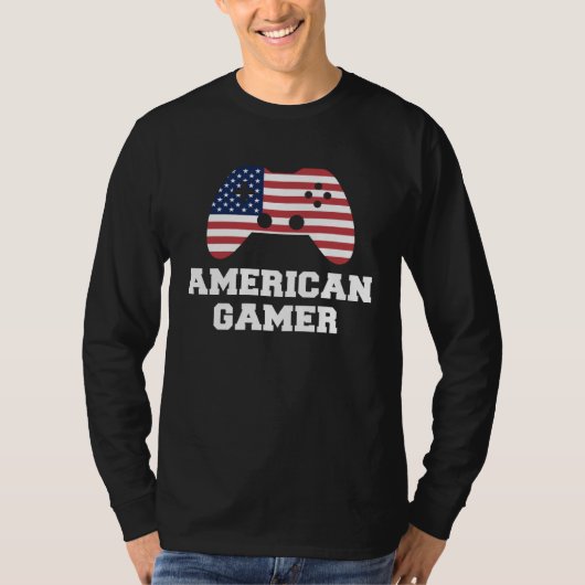 4th Of July American Gamer USA Patriotic Boys Men  Tシャツ (正面)