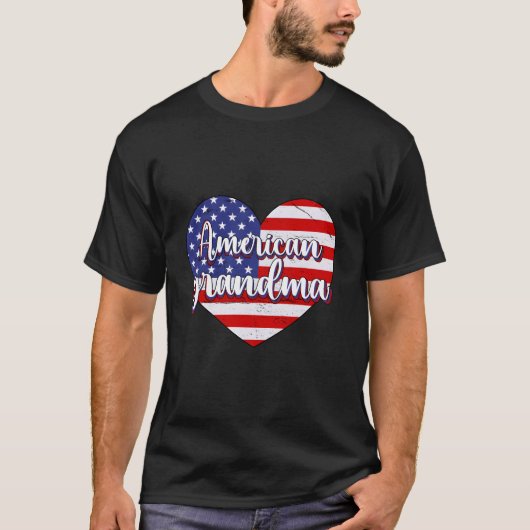 4Th Of July American Grandma He American Flag Tシャツ (正面)