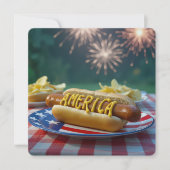 4th of July American Hot Dog 招待状 (正面)