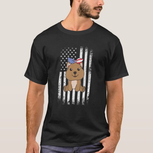 4th Of July American Quokka For Kids Cute Usa Quok Tシャツ (正面)
