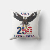 4th of July Anniversary 250 Years USA Bald Eagle クッション (裏面)