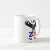 4th of July Anniversary 250 Years USA Bald Eagle コーヒーマグカップ (正面右)