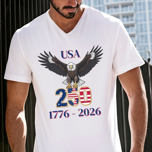 4th of July Anniversary 250 Years USA Bald Eagle Tシャツ