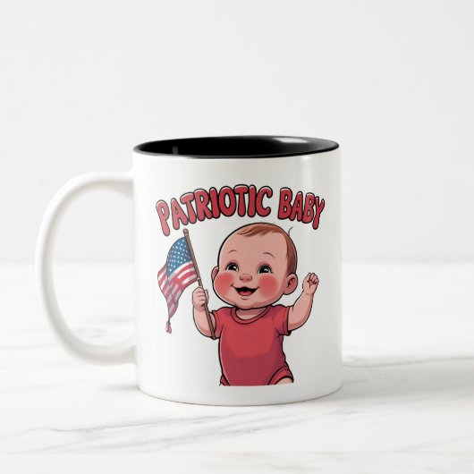 4th of July Baby Mug - Patriotic Baby Sip Cup ツートーンマグカップ (左)
