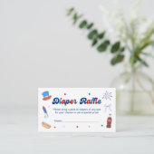 4th of July Baby Shower Diaper Raffle  エンクロージャーカード (スタンド正面)