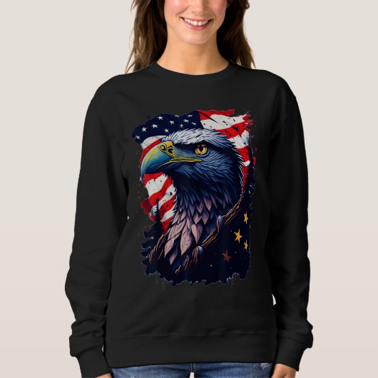 4th Of July Bald Eagle American US Flag Country 4t スウェットシャツ (正面)