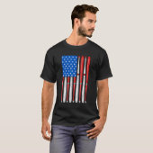 4th Of July Baseball Softball Flag American Flag Tシャツ (正面フル)