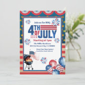 4th Of July BBQ Invitation, Party In USA Invite サンキューカード (スタンド正面)