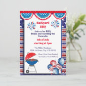 4th Of July BBQ Invitation, Party In USA Invite サンキューカード (スタンド正面)