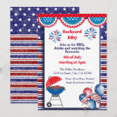 4th Of July BBQ Invitation, Party In USA Invite サンキューカード (正面/裏面)