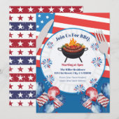 4th Of July BBQ Invitation, Party In USA Invite シーズンカード (正面/裏面)