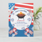 4th Of July BBQ Invitation, Party In USA Invite シーズンカード (スタンド正面)
