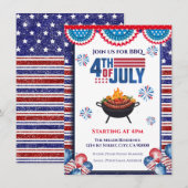 4th Of July BBQ Invitation, Party In USA Invite 招待状 (正面/裏面)